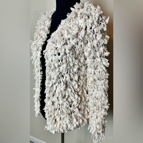 M/L Molly Green Cream Shaggy Cardigan - Picture 4 of 9